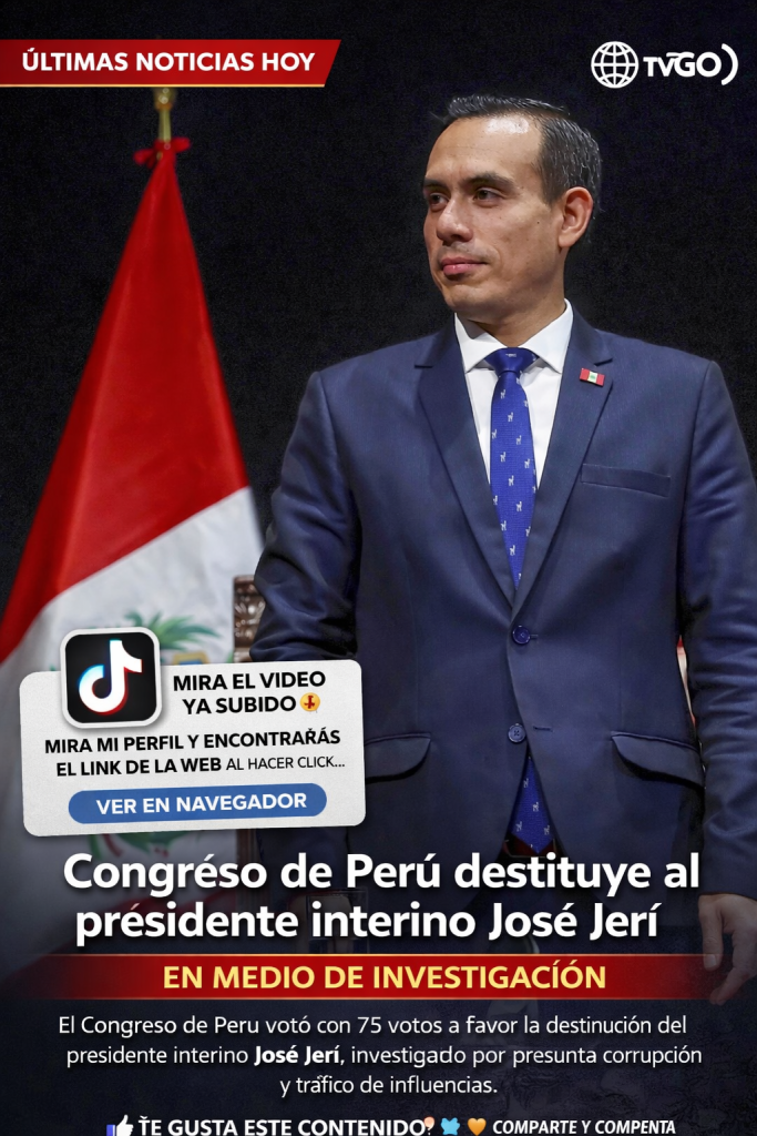 Congreso destituye a José Jerí cuatro meses después de nombrarlo presidente de Perú